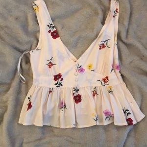 Pink floral tank top